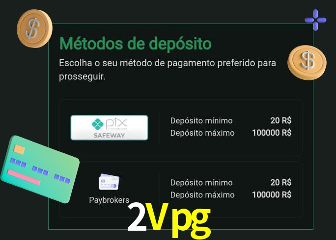 O cassino 2Vpg oferece uma grande variedade de métodos de pagamento
